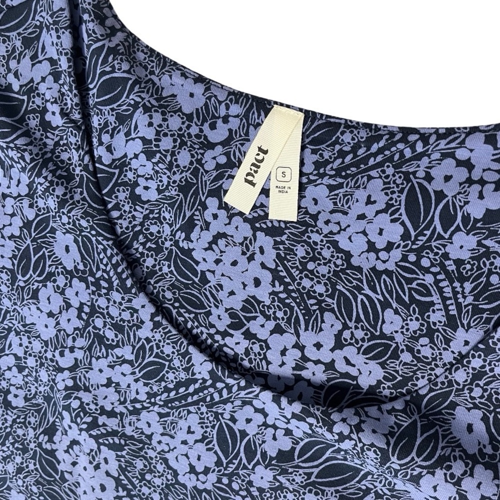 PACT Blue Dress Fit & Flare Signature Scoop Stretch Organic Size Small - Picture 7 of 11